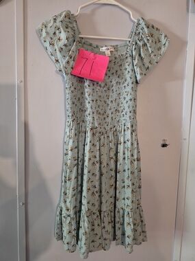 Sugar & Jade Dress Girls Size Large Blue Fit To Flare Floral